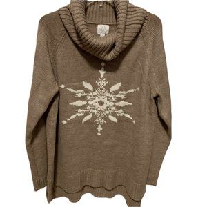 NY&C Snowflake Cowl Sweater Large